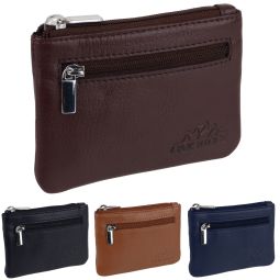 Oakridge Leather Men & Ladies Zipped Coin And Key Purse 