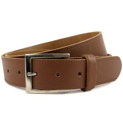 New Quality MENS Tan REAL LEATHER BELT 1.35" Wide by Oakridge Sizes up to 49" 