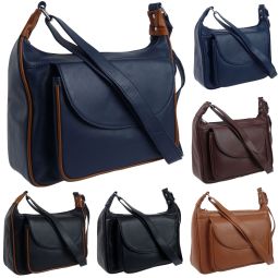 Oakridge Leather Ladies Shoulder Bag Cross Body with Adjustable Strap