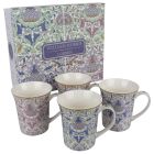 William Morris Lodden Design Set of 4 China Mugs The Leonardo Collection