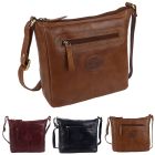Oakridge Leather Ladies Top Zip Crossbody Shoulder Bag
