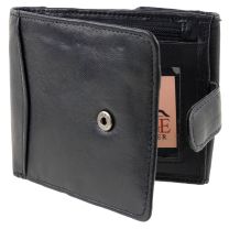 Mens Gents Soft Nappa Leather Tabbed Wallet with Coin Pocket 